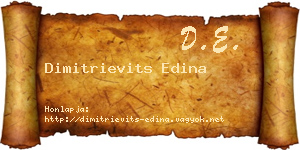 Dimitrievits Edina névjegykártya