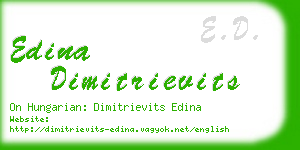 edina dimitrievits business card